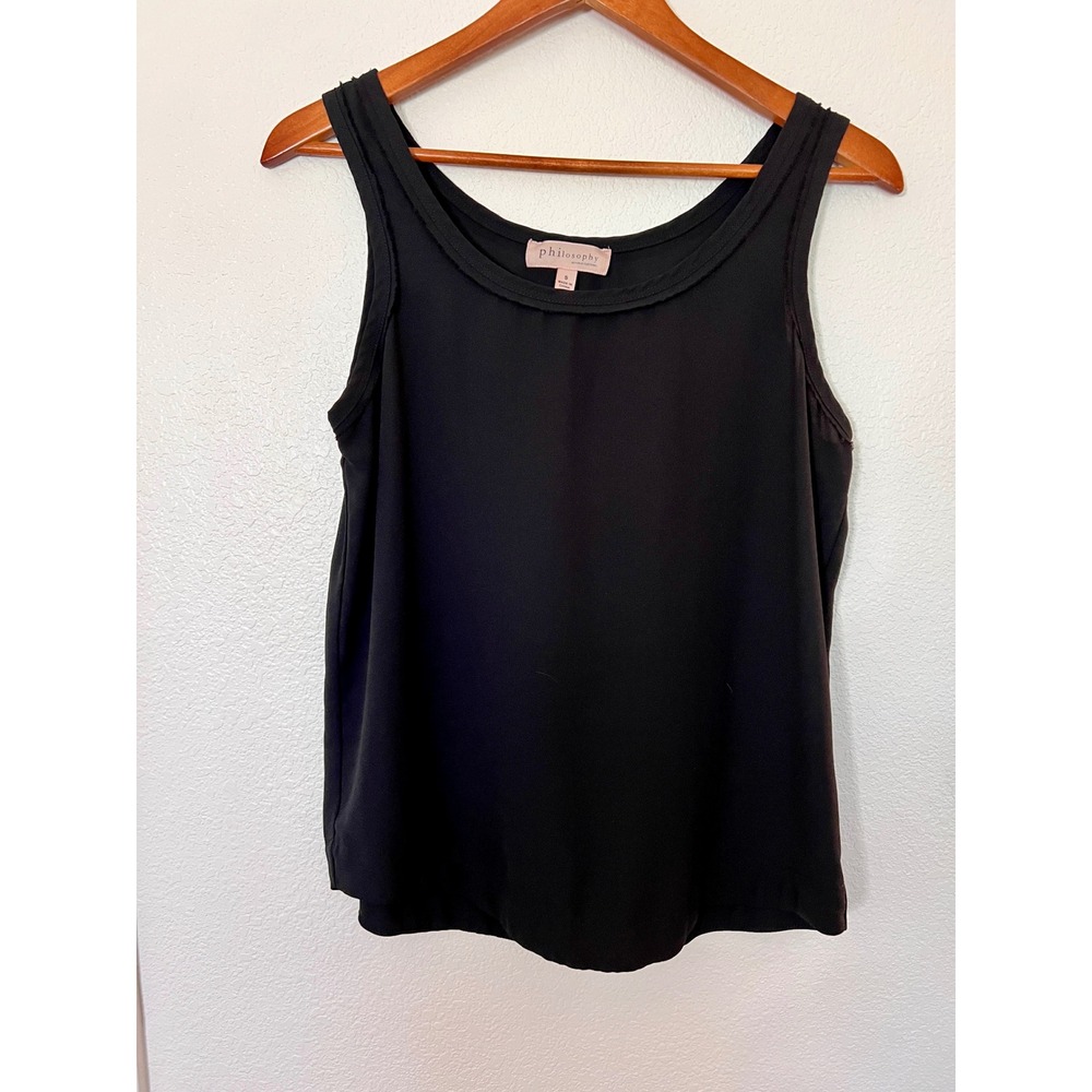 Philosophyโ Republic Black Layered Tank Womens Small Sheer Chiffon Blouse